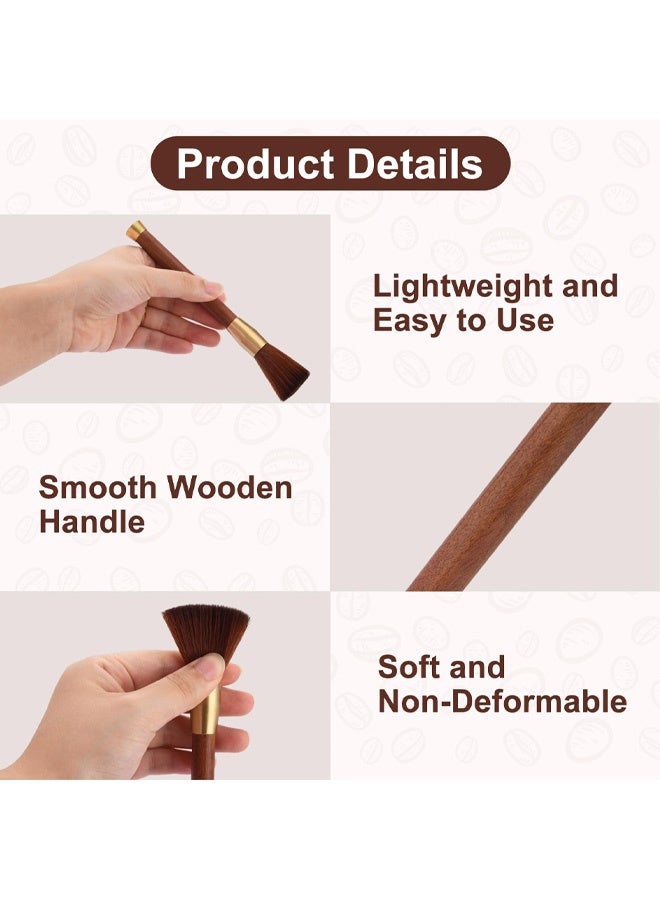 3 PCS Coffee Machine Brush Set, 1 Wooden Handle Espresso Cleaning Brush With 2 Cloths for Grinder and Accessories - Image 4
